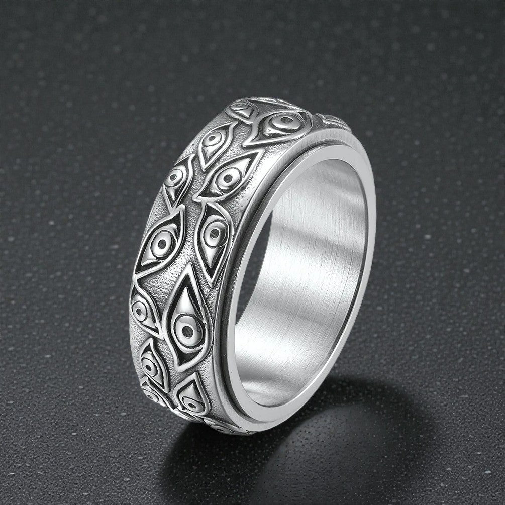 Bague Hyakume Rotative – Yōkai Japonais aux Cent Yeux