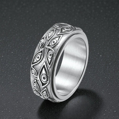 Bague Hyakume Rotative – Yōkai Japonais aux Cent Yeux
