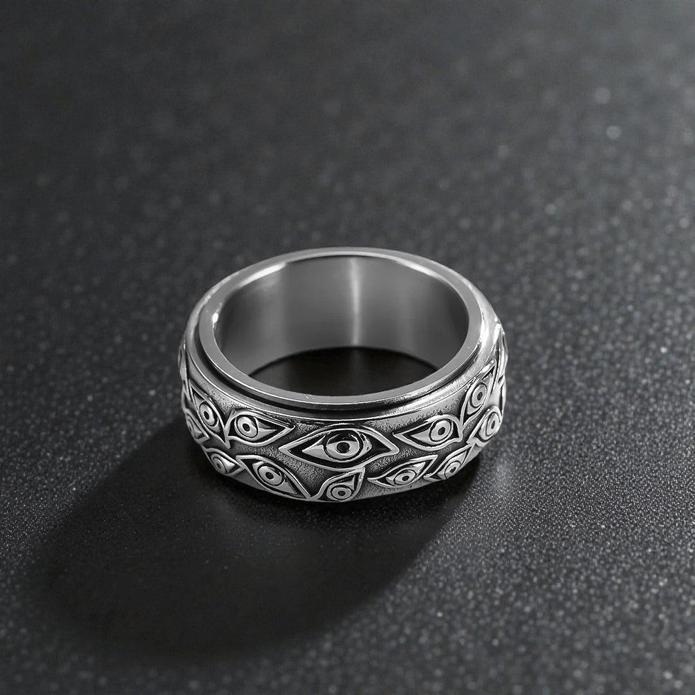 Bague Hyakume Rotative – Yōkai Japonais aux Cent Yeux