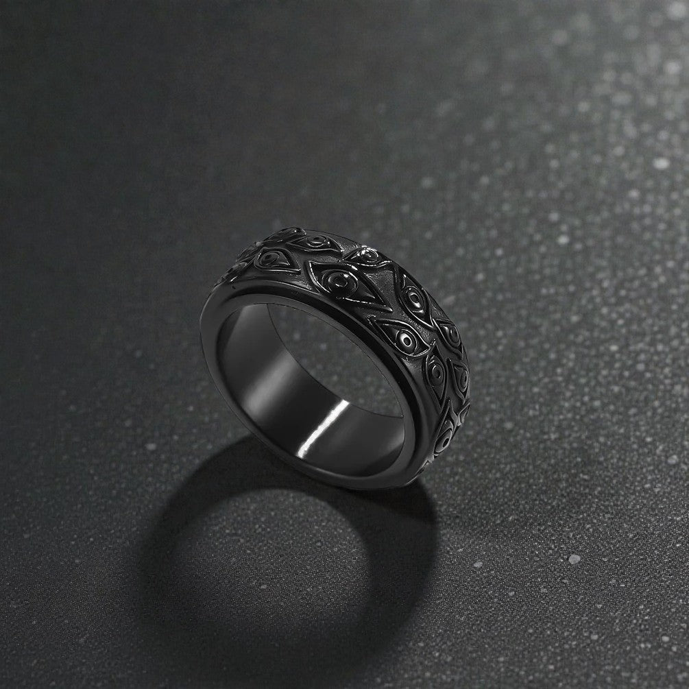 Bague Hyakume Rotative – Yōkai Japonais aux Cent Yeux