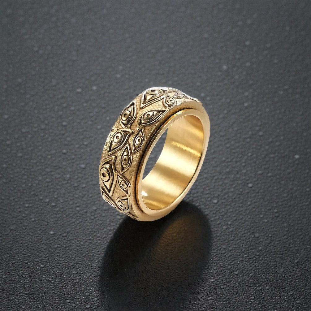 Bague Hyakume Rotative – Yōkai Japonais aux Cent Yeux